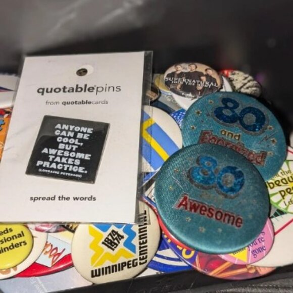 Random Vintage Pushback Pins 1960s to 2000s Funny Snarky Button 0.91lb R… - Picture 3 of 4